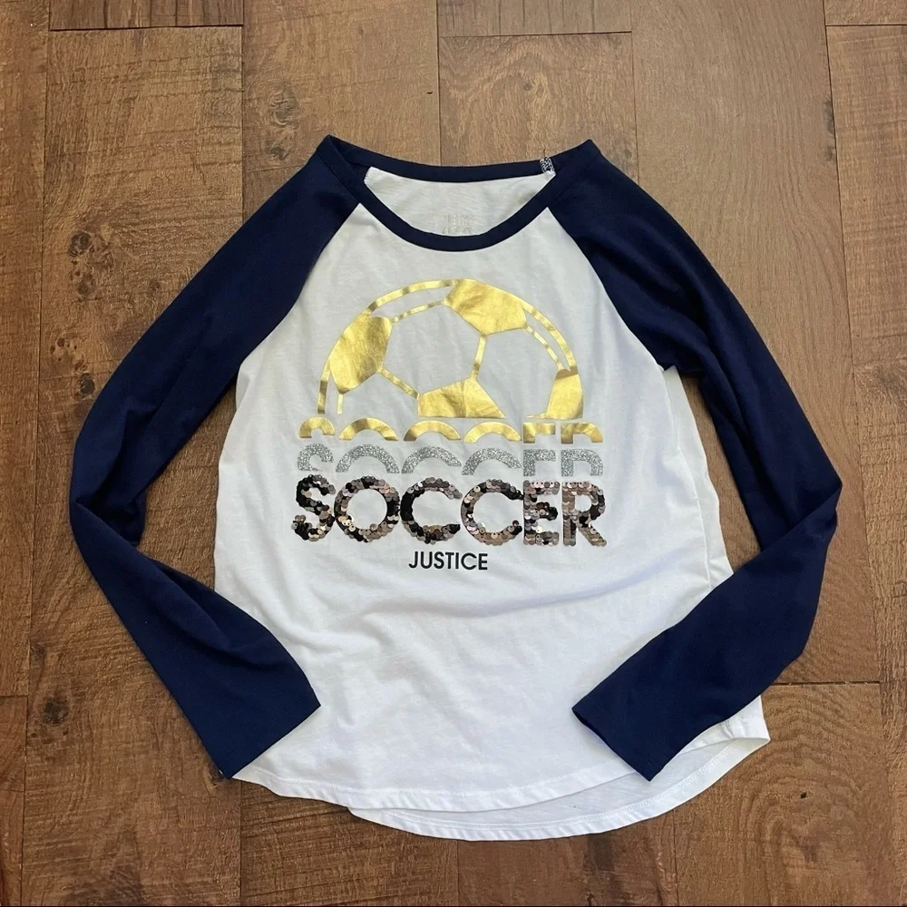 Justice active girl soccer flip sequin bundle lot Sz 10/12- 4 pieces total